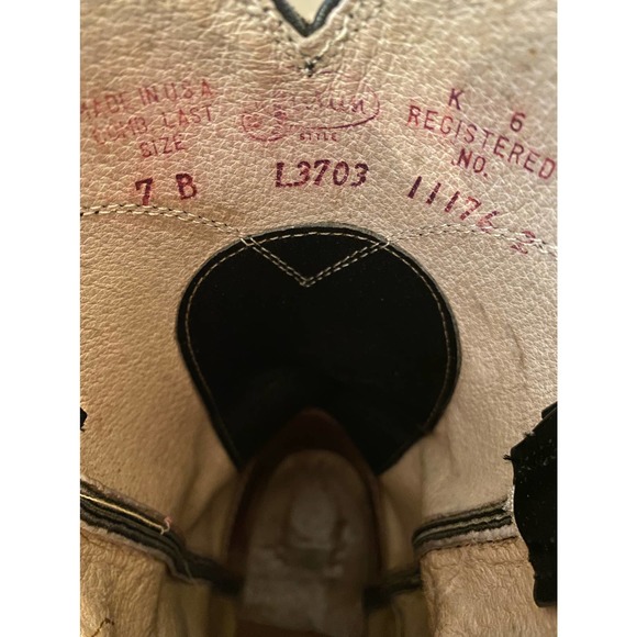 Justin Black Leather Cowboy Boots Mens Size 7 B Style L3703 USA - Picture 2 of 6